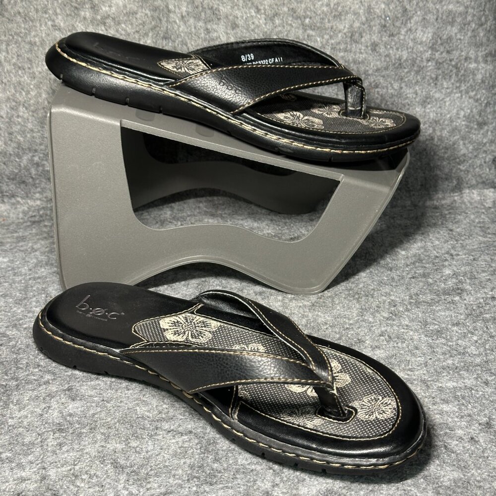 boc Black Floral Thong Sandals - Picture 2 of 12